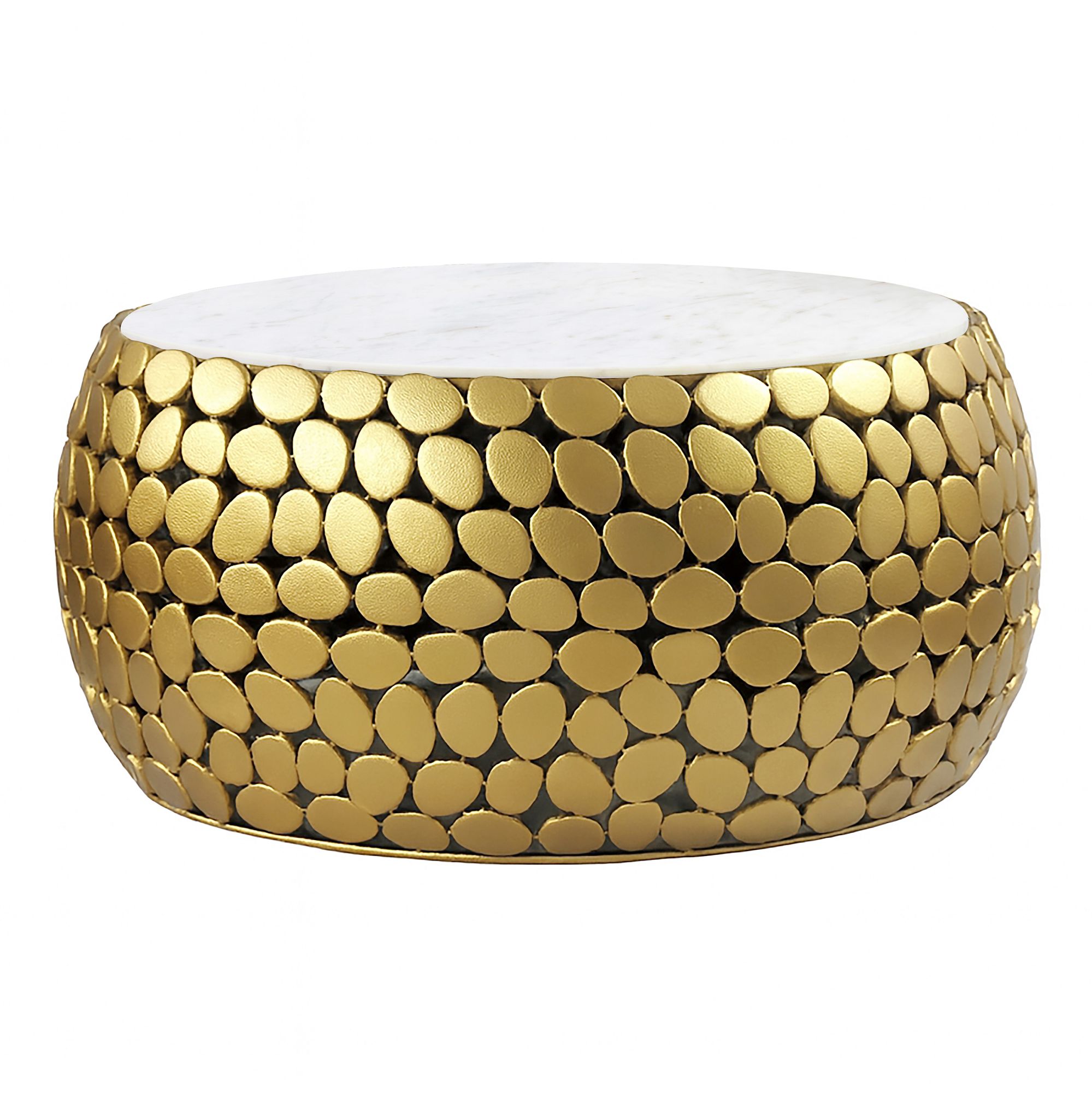 Design Couchtisch rund 66cm Aluminium Metall & Marmor Alu Wohnzimmertisch Tisch – Ansicht 6