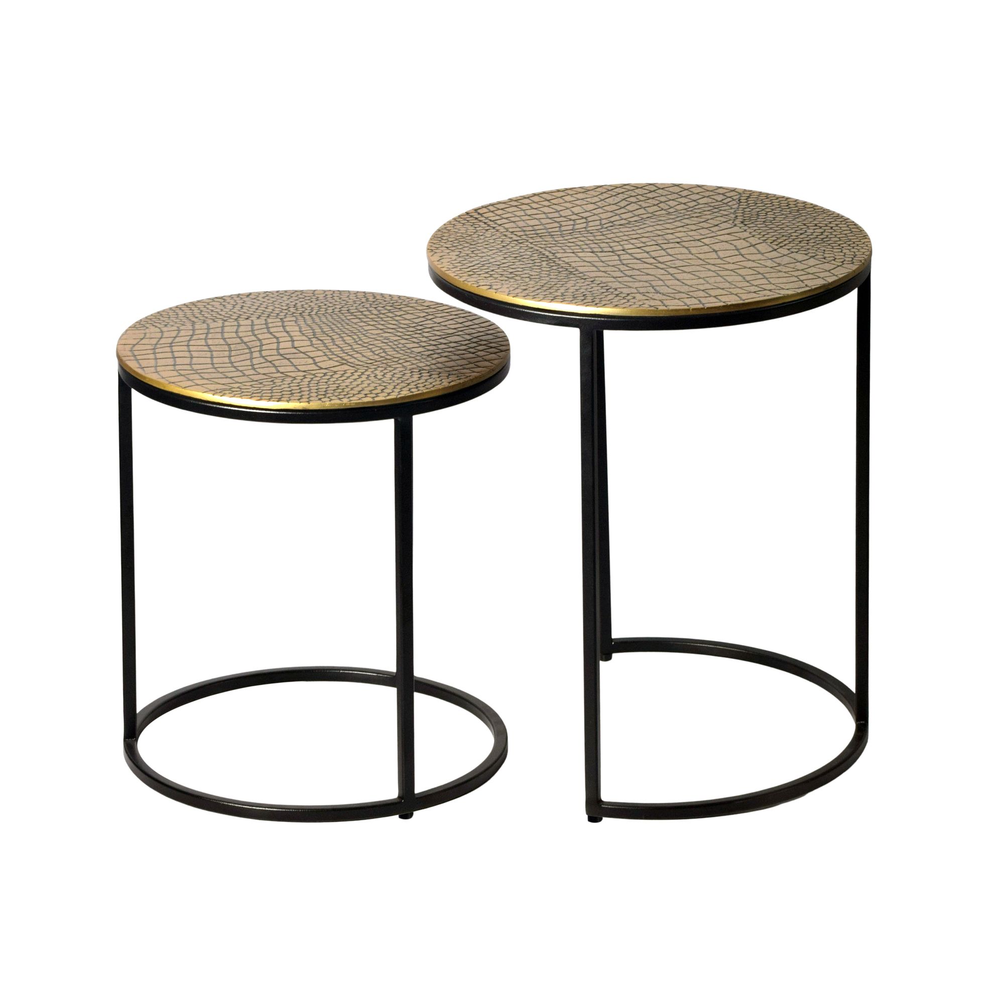 Satztisch 2er Set Metall rund Beistelltisch Sofatisch Couchtisch Aluminium Alu – Ansicht 6