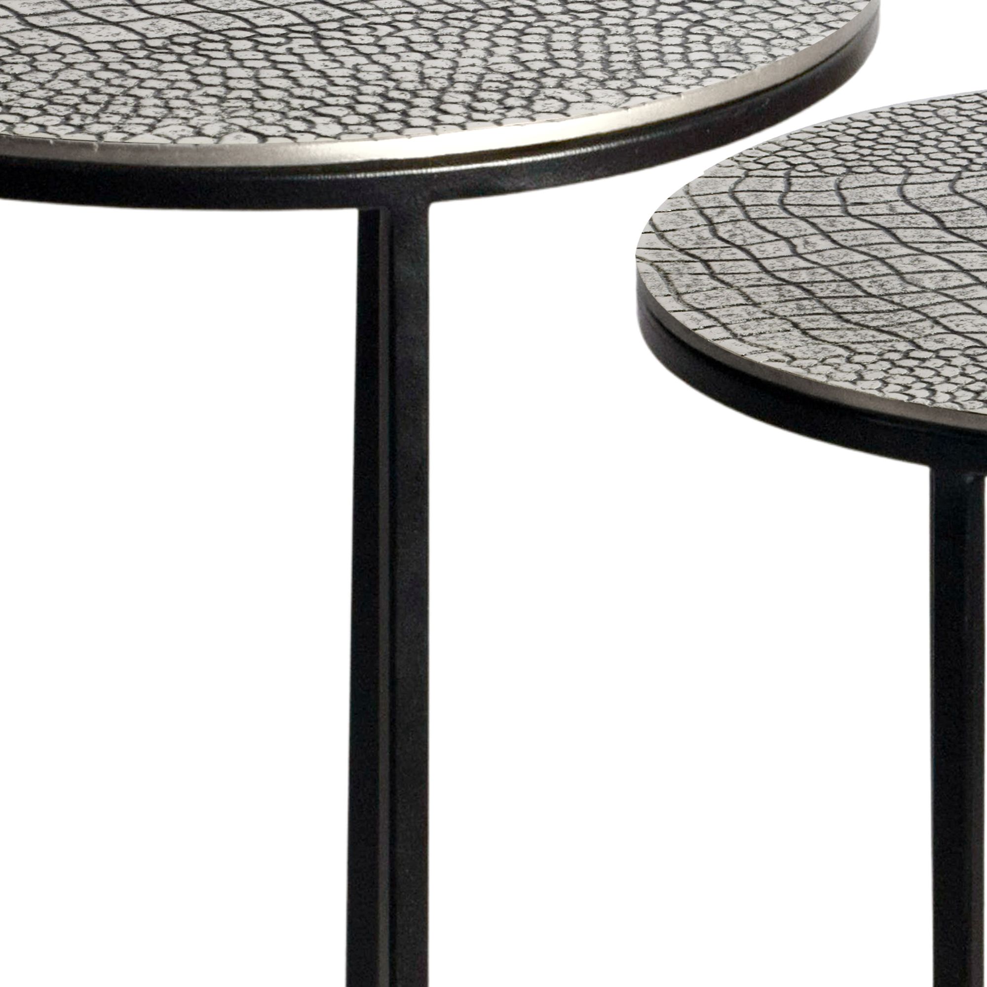 Satztisch 2er Set Metall rund Beistelltisch Sofatisch Couchtisch Aluminium Alu – Ansicht 5