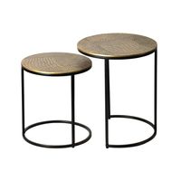 Satztisch 2er Set Metall rund Beistelltisch Sofatisch Couchtisch Aluminium Alu – Ansicht 6