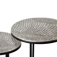Satztisch 2er Set Metall rund Beistelltisch Sofatisch Couchtisch Aluminium Alu – Ansicht 4