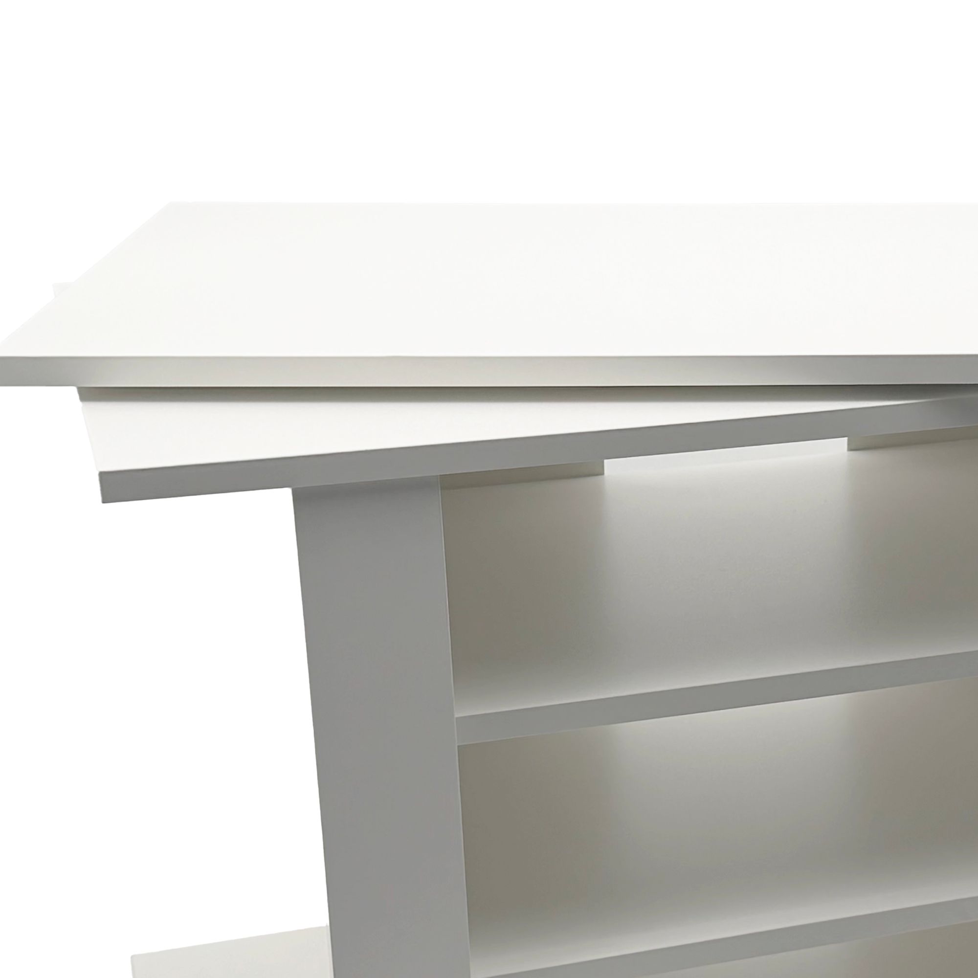 TV Lowboard mit Rollen Weiß 78cm HiFi Bank Rollen Fernsehtisch TV Möbel drehbar – Ansicht 4