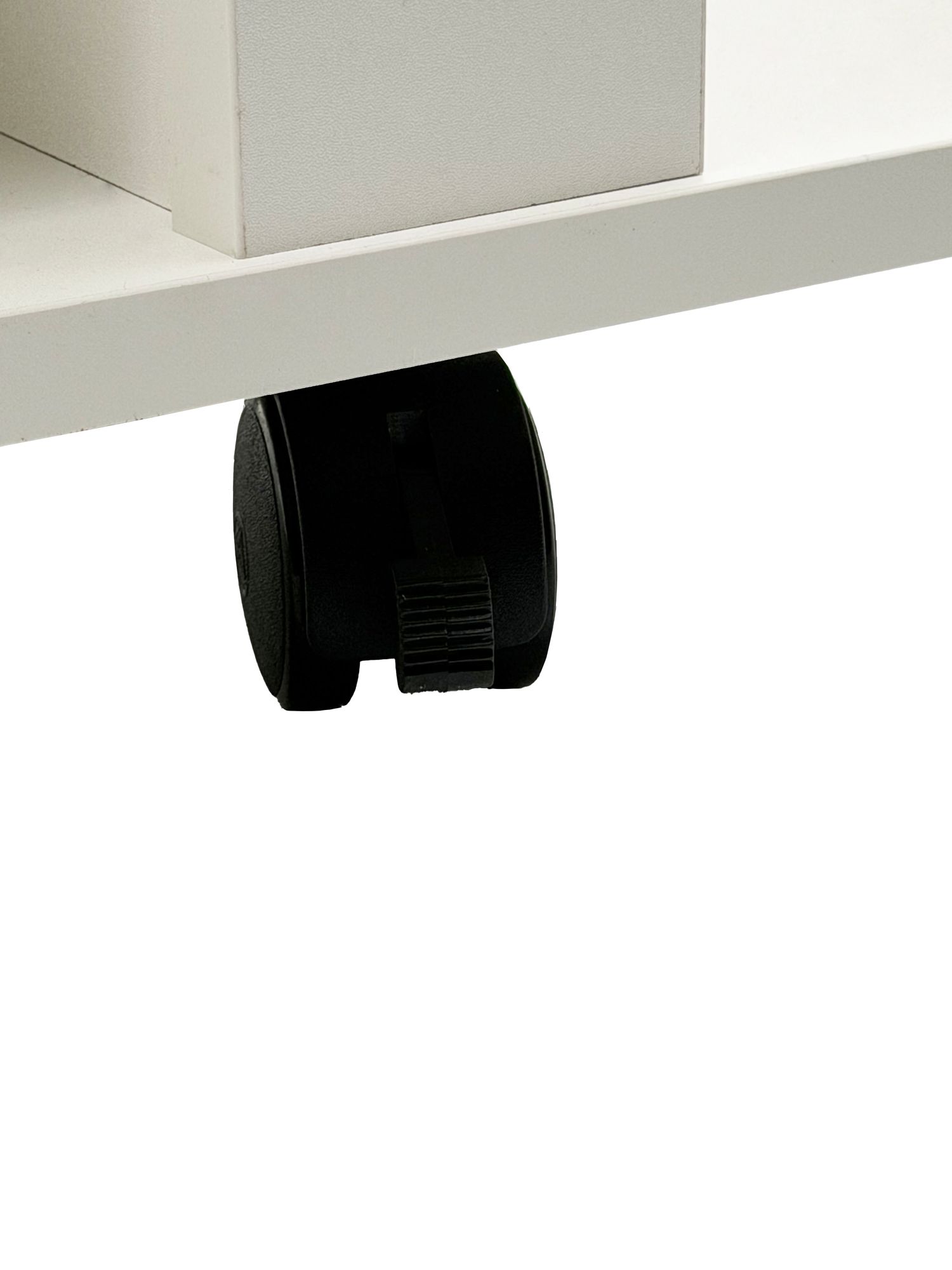 TV Lowboard mit Rollen Weiß 78cm HiFi Bank Rollen Fernsehtisch TV Möbel drehbar – Ansicht 5
