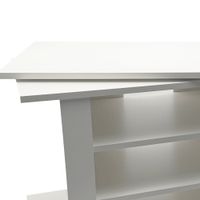 TV Lowboard mit Rollen Weiß 78cm HiFi Bank Rollen Fernsehtisch TV Möbel drehbar – Ansicht 4