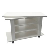TV Lowboard mit Rollen Weiß 78cm HiFi Bank Rollen Fernsehtisch TV Möbel drehbar – Ansicht 6