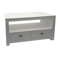 Lowboard Weiß 85cm TV Board Schubladen Fernsehunterschrank Fernsehschrank Modern – Ansicht 6