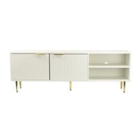 Lowboard 150cm TV Kommode Schrank Weiß Türen Fernsehkommode Fernsehunterschrank – Ansicht 6