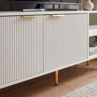 Lowboard 150cm TV Kommode Schrank Weiß Türen Fernsehkommode Fernsehunterschrank – Ansicht 5