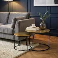 Satztisch 2er Set Metall rund Couchtisch Sofatisch Beistelltisch Aluminium Alu – Ansicht 2