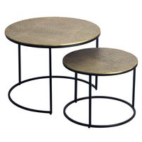 Satztisch 2er Set Metall rund Couchtisch Sofatisch Beistelltisch Aluminium Alu – Ansicht 6