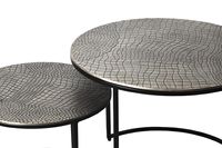 Satztisch 2er Set Metall rund Couchtisch Sofatisch Beistelltisch Aluminium Alu – Ansicht 4