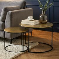 Satztisch 2er Set Metall rund Couchtisch Sofatisch Beistelltisch Aluminium Alu – Ansicht 1