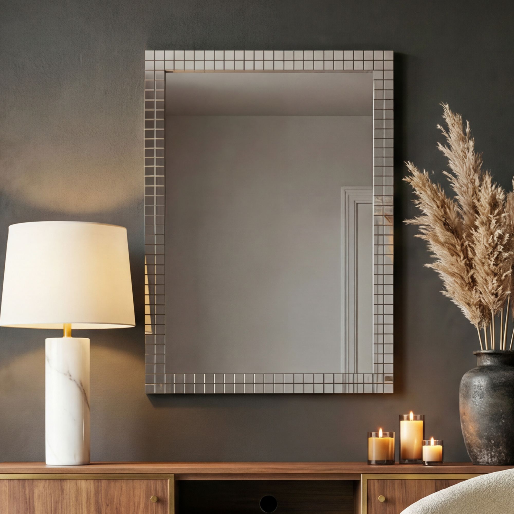 Wandspiegel eckig 90cm Dekospiegel Hängespiegel Flurspiegel Wohnspiegel Spiegel – Ansicht 1