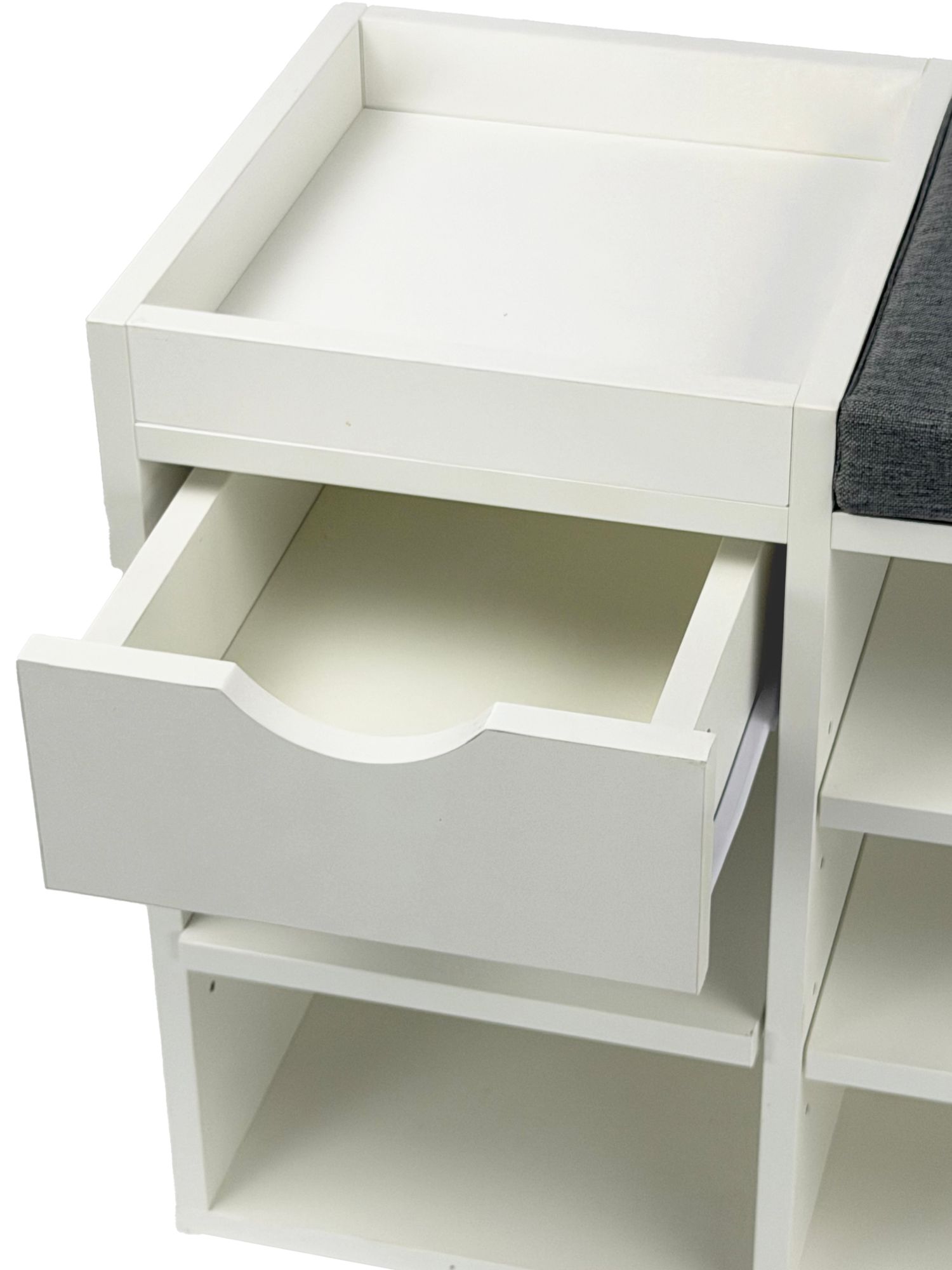 Schuhbank 100cm Sitzbank Flurbank Schuhregal Flurmöbel mit Schublade Modern – Ansicht 4