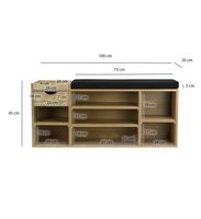 Schuhbank 100cm Sitzbank Flurbank Schuhregal Flurmöbel mit Schublade Modern – Ansicht 3