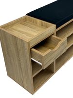 Schuhbank 100cm Sitzbank Flurbank Schuhregal Flurmöbel mit Schublade Modern – Ansicht 4