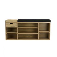 Schuhbank 100cm Sitzbank Flurbank Schuhregal Flurmöbel mit Schublade Modern – Ansicht 6