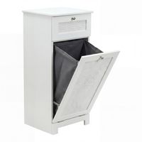 Wäschesammler 38x90x40cm Weiß Nischenschrank Wäschekipper Wäscheschrank Bad – Ansicht 6