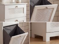 Wäschesammler 38x90x40cm Weiß Nischenschrank Wäschekipper Wäscheschrank Bad – Ansicht 4