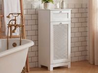 Wäschesammler 38x90x40cm Weiß Nischenschrank Wäschekipper Wäscheschrank Bad – Ansicht 2