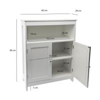 Badschrank Weiß Badezimmerschrank Türen & Ablage Badezimmerregal Regal für Bad – Ansicht 3