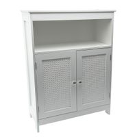 Badschrank Weiß Badezimmerschrank Türen & Ablage Badezimmerregal Regal für Bad – Ansicht 6