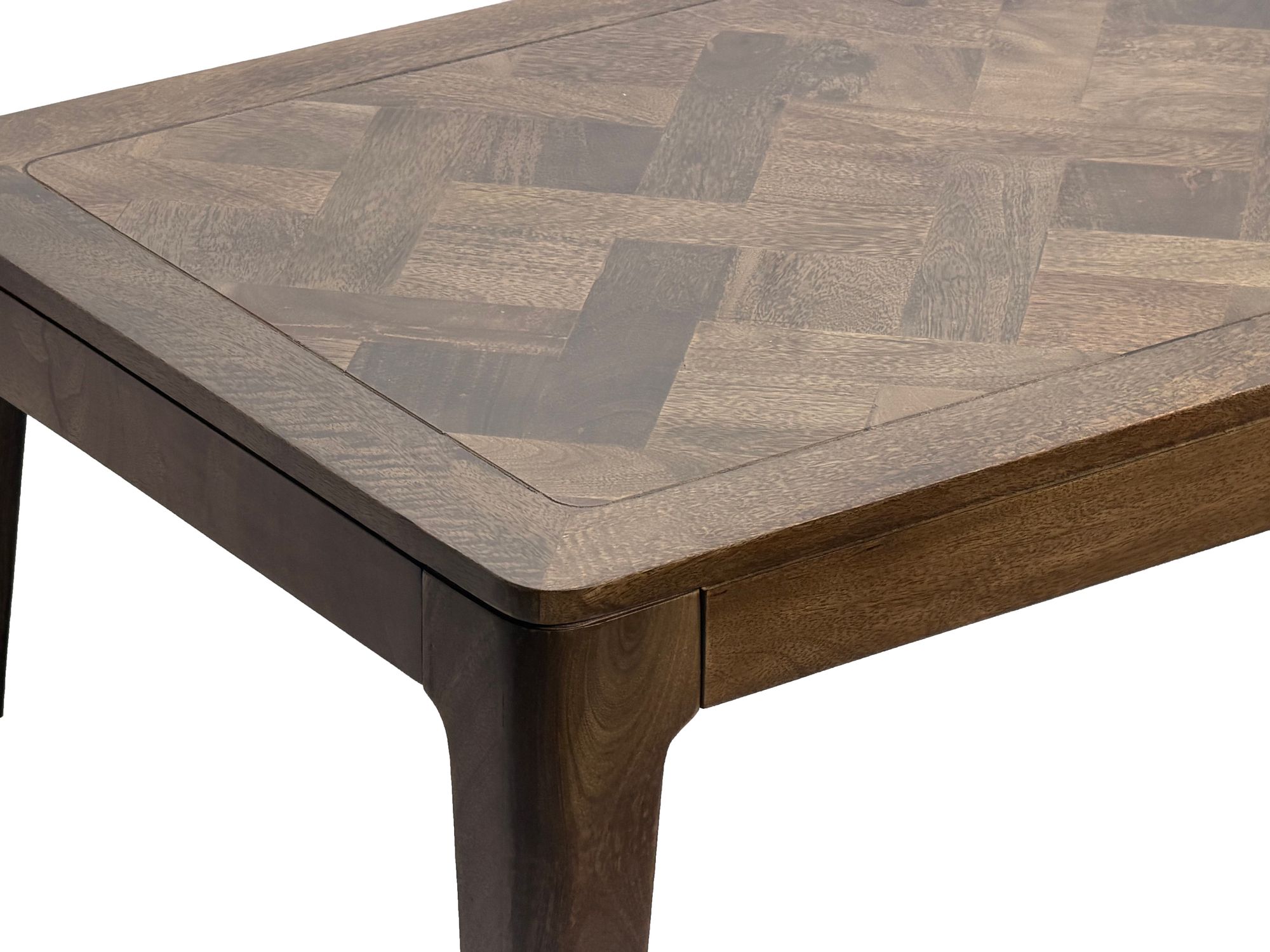 FineBuy Couchtisch 120 x 60 cm Massivholz Mango - Wohnzimmertisch Rechteckig - Sofatisch Modern Holz - Design Wohnzimmer Tisch Handmade | Farbe: Braun