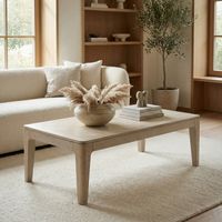 Couchtisch 120cm Massivholz Rechteckig Sofatisch Wohnzimmertisch Tisch Modern – Ansicht 2