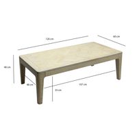 Couchtisch 120cm Massivholz Rechteckig Sofatisch Wohnzimmertisch Tisch Modern – Ansicht 3