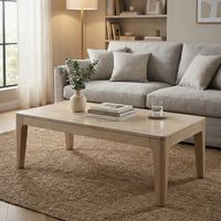 Couchtisch 120cm Massivholz Rechteckig Sofatisch Wohnzimmertisch Tisch Modern – Ansicht 4