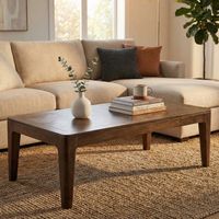 Couchtisch 120cm Massivholz Rechteckig Sofatisch Wohnzimmertisch Tisch Modern – Ansicht 1