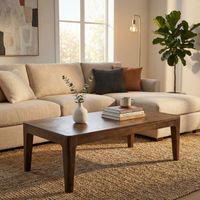 Couchtisch 120cm Massivholz Rechteckig Sofatisch Wohnzimmertisch Tisch Modern – Ansicht 2
