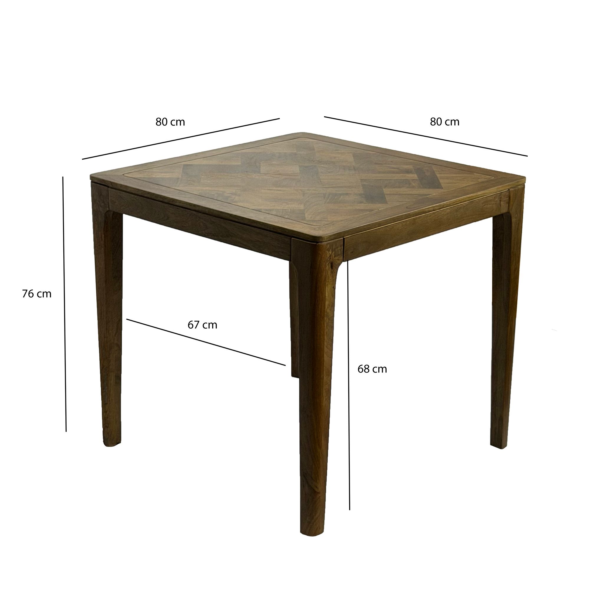 Esstisch Massivholz Quadratisch 80cm Esszimmertisch Küchentisch Tisch 4 Personen – Ansicht 3