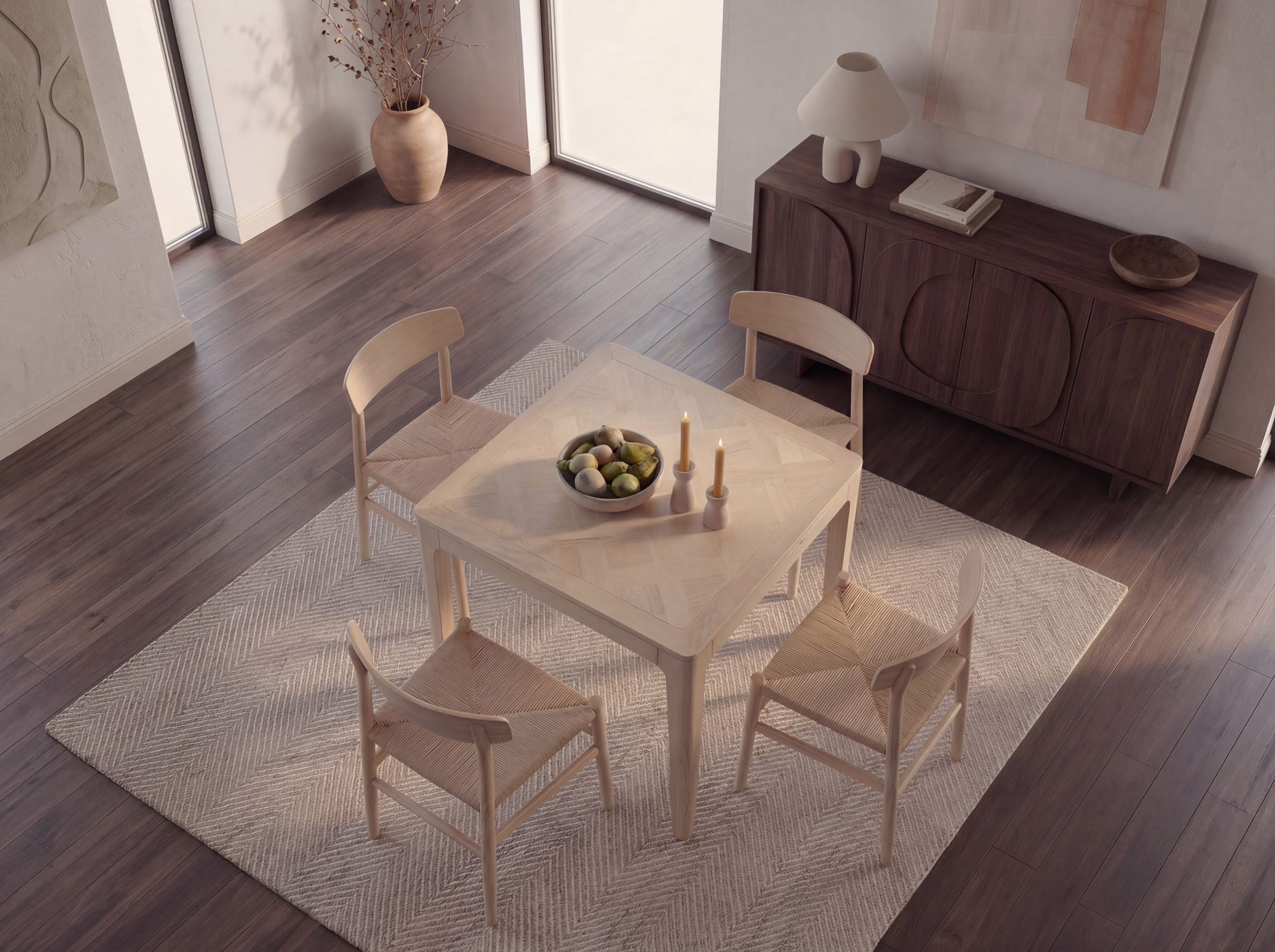 Esstisch Massivholz Quadratisch 80cm Esszimmertisch Küchentisch Tisch 4 Personen – Ansicht 4