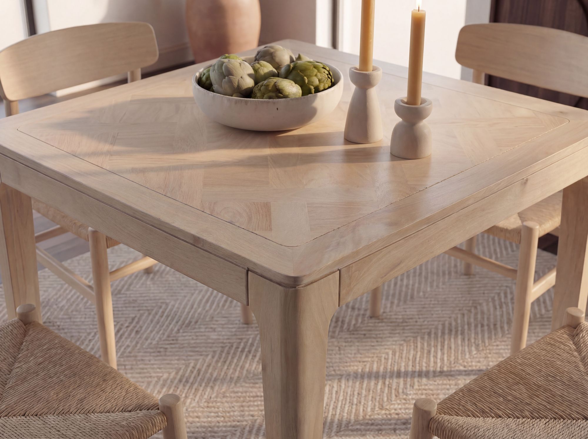 Esstisch Massivholz Quadratisch 80cm Esszimmertisch Küchentisch Tisch 4 Personen – Ansicht 5