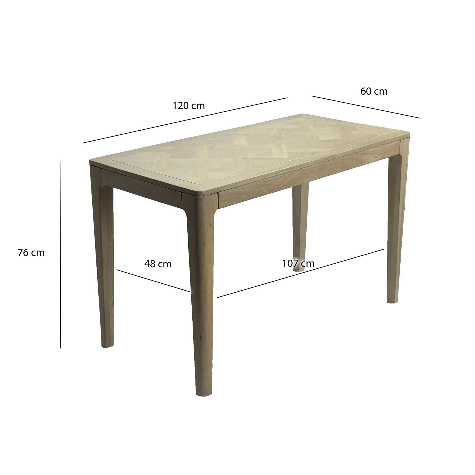 Esstisch Massivholz Rechteckig 120cm Esszimmertisch Küchentisch Tisch 6 Personen – Ansicht 3