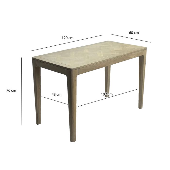 Esstisch Massivholz Rechteckig 120cm Esszimmertisch Küchentisch Tisch 6 Personen – Maßzeichnung