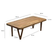 Couchtisch Akazie Massivholz Sofatisch Wohnzimmertisch Loungetisch Landhaus – Ansicht 3