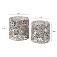 Satztisch 2er Set Metall silber Beistelltisch Dekotisch Couchtisch Aluminium Alu – Ansicht 3