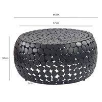 Couchtisch Aluminium Sofatisch 66cm rund Wohnzimmertisch Metall Tisch Alu modern – Ansicht 3