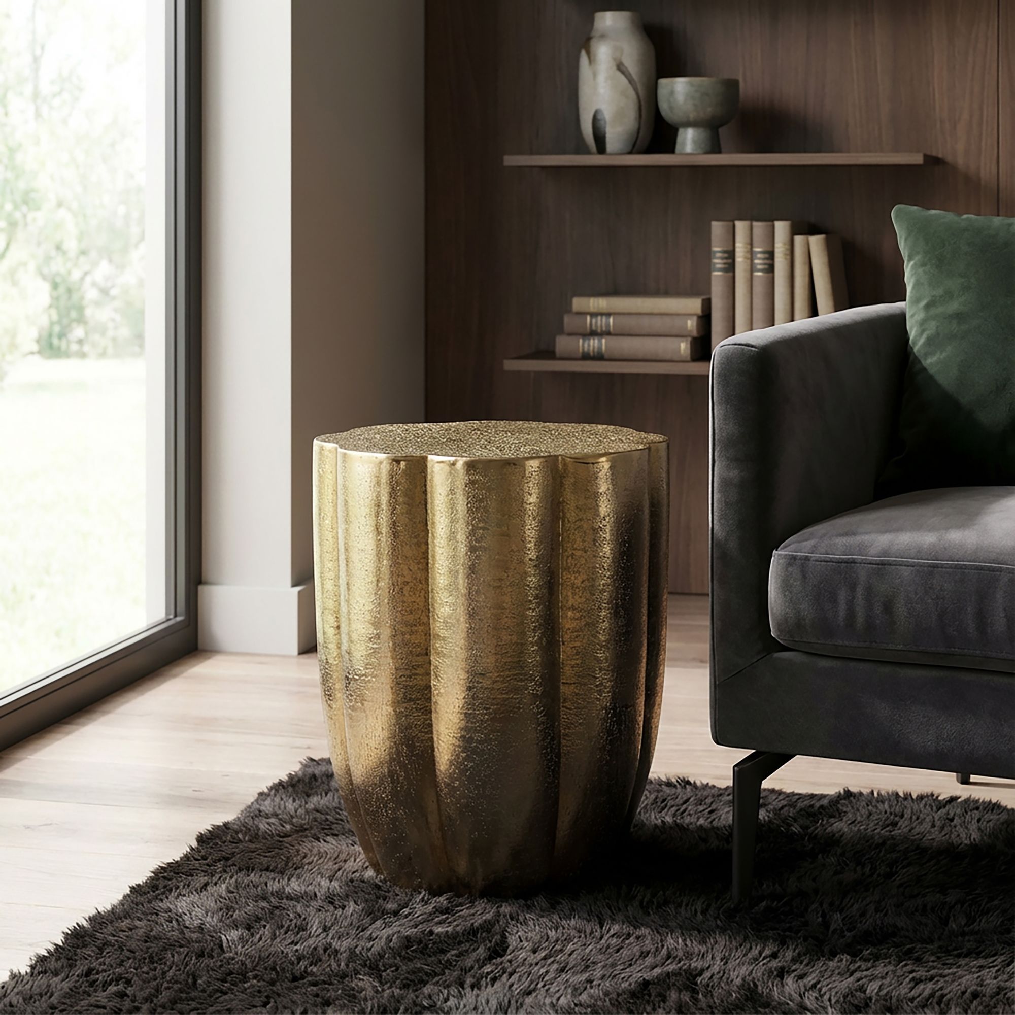 FineBuy Beistelltisch Aluminium 41cm Runder Anstelltisch Metall - Dekotisch Alu modern - Wohnzimmertisch klein - Design Couchtisch Sofatisch Handmade | Farbe: Gold FineBuy Beistelltisch Aluminium 41cm Runder Anstelltisch Metall - Dekotisch Alu modern - Wohnzimmertisch klein - Design Couchtisch Sofatisch Handmade | Farbe: Gold