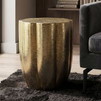 Beistelltisch Aluminium Dekotisch Metall Alu Anstelltisch Sofatisch rund klein – Ansicht 1