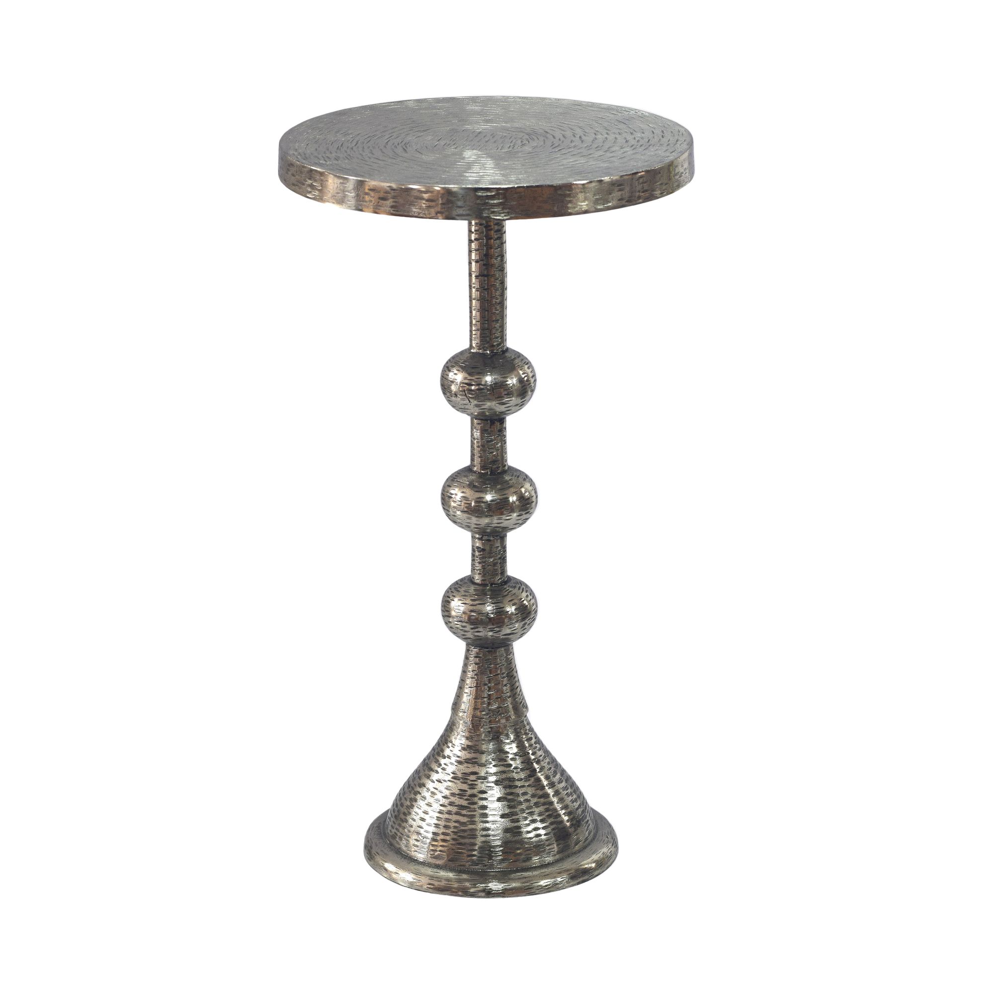 FineBuy Beistelltisch Aluminium 30cm Runder Anstelltisch Metall - Dekotisch Alu orientalisch - Wohnzimmertisch klein - Design Couchtisch Sofatisch Wohnzimmer Orient Handmade | Farbe: Gold