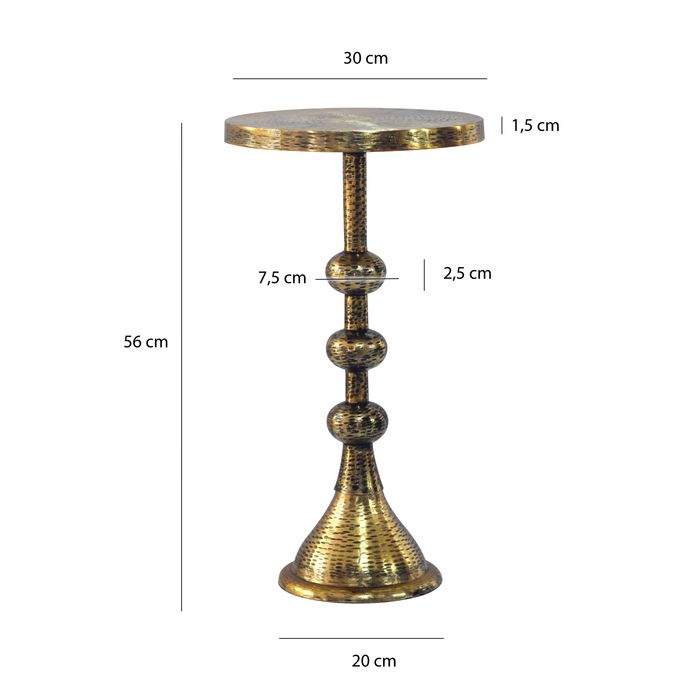 Beistelltisch Rund 30cm Anstelltisch Metall Dekotisch Aluminium Alu Sofatisch – Maßzeichnung