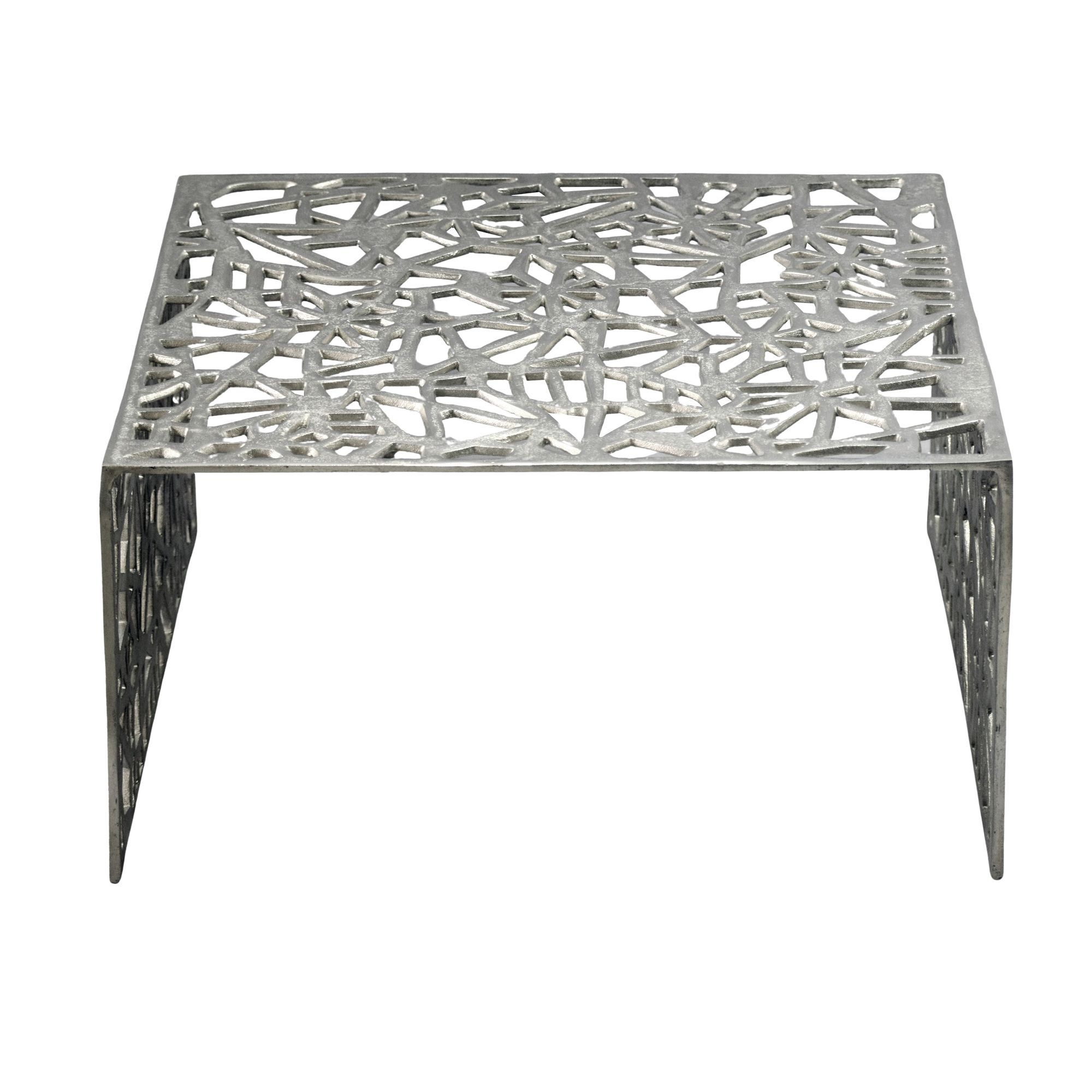 Couchtisch 60cm Aluminium Sofatisch Alu Wohnzimmertisch Metall Tisch Quadratisch – Ansicht 4