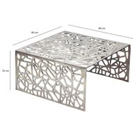 Couchtisch 60cm Aluminium Sofatisch Alu Wohnzimmertisch Metall Tisch Quadratisch – Ansicht 3