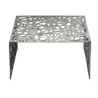 Couchtisch 60cm Aluminium Sofatisch Alu Wohnzimmertisch Metall Tisch Quadratisch – Ansicht 4