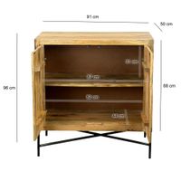 Sideboard Massivholz 91x96cm Kommode Anrichte Standschrank Flurschrank mit Türen – Ansicht 3