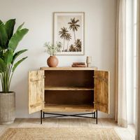 Sideboard Massivholz 91x96cm Kommode Anrichte Standschrank Flurschrank mit Türen – Ansicht 2