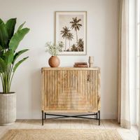 Sideboard Massivholz 91x96cm Kommode Anrichte Standschrank Flurschrank mit Türen – Ansicht 5